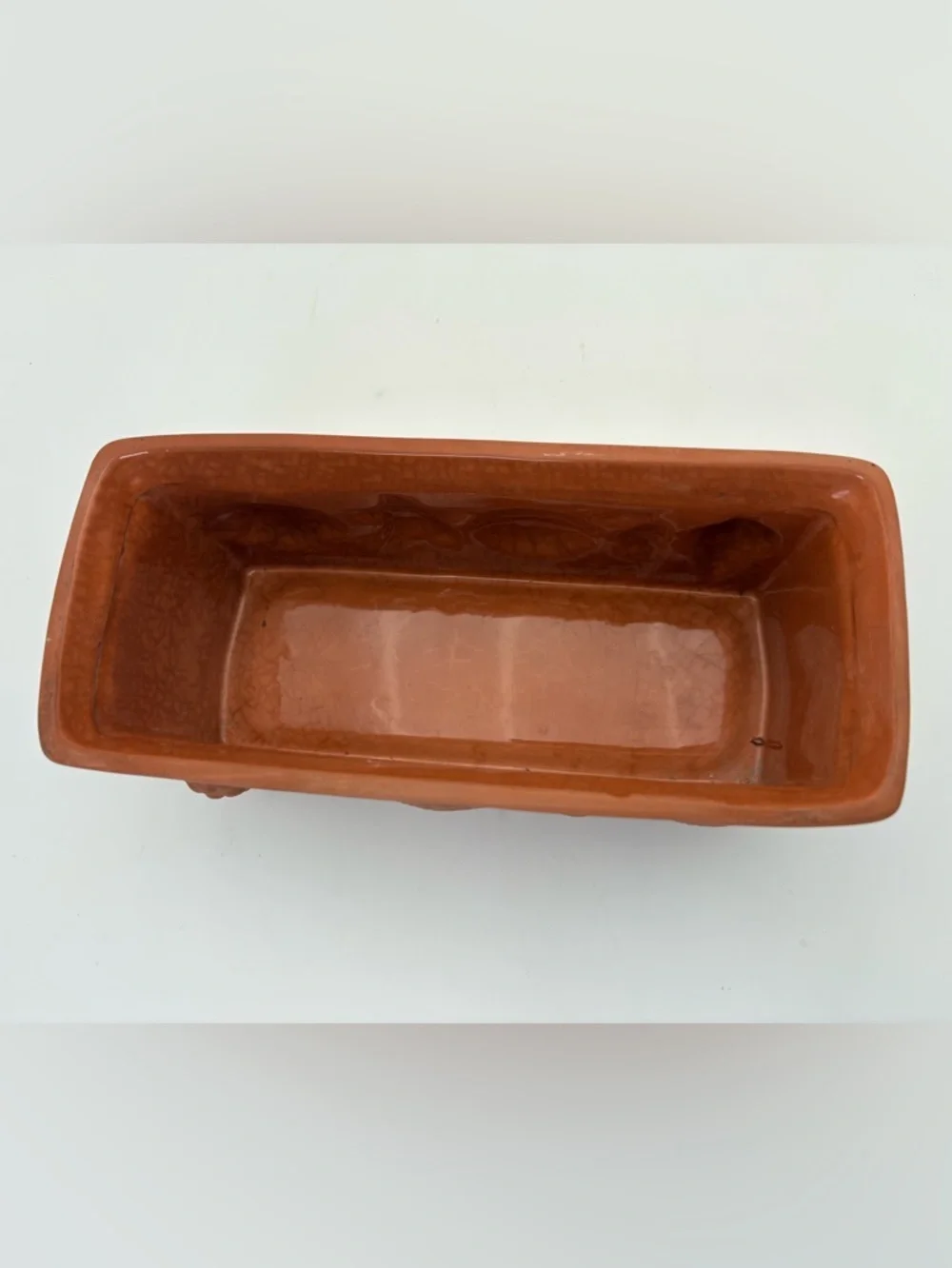 Terracotta Beach/Shell Motif Planter Tray - Sea Life Relief -Rectangular